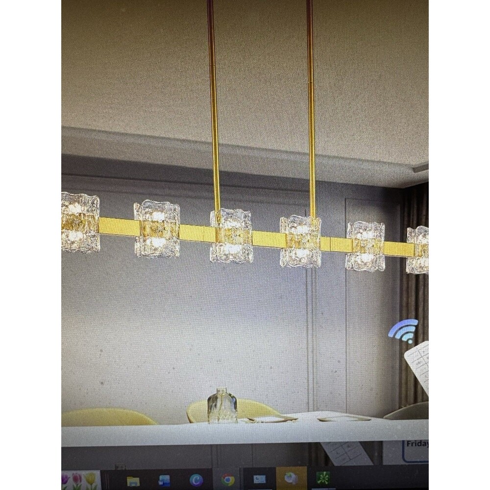 Modern Crystal Chandeliers for Dining Room Rectangular Dining Room 6-Light Gold
